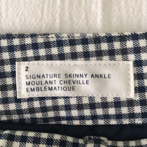 Gap Blue & White Gingham Signature Skinny Ankle crop pants size 2 - Picture 4 of 9